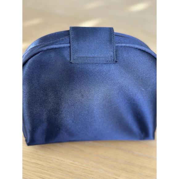 Vintage Christian Dior Parfums Navy Cosmetic Bag Makeup Travel Pouch Zip Case - Picture 5 of 7